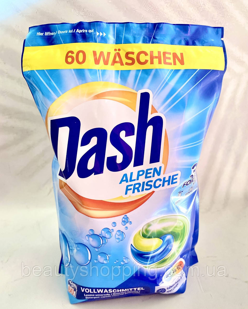 Капсули для прання Даш альпійська свіжість універсальні Dash Alpen Frische 60 штук