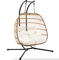 Підвісне крісло-кокон Di Volio Rona двомісне бежевий