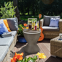 Стіл-холодильник Costway Curver з регульованою висотою 30L коричневий