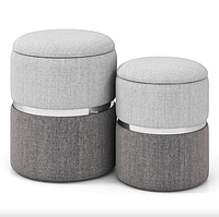 Пуф Costway Rosana велюровий комплект 2 штуки сірий