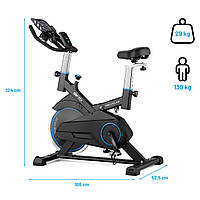 Спин байк Gymtek XS1000 синій велотренажер кардіотренажер для дому спортивний до 130 кг
