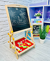 Дитячий мольберт двосторонній Дерев'яний магнітний мольберт для малювання та навчання Дитячі дошки для малювання