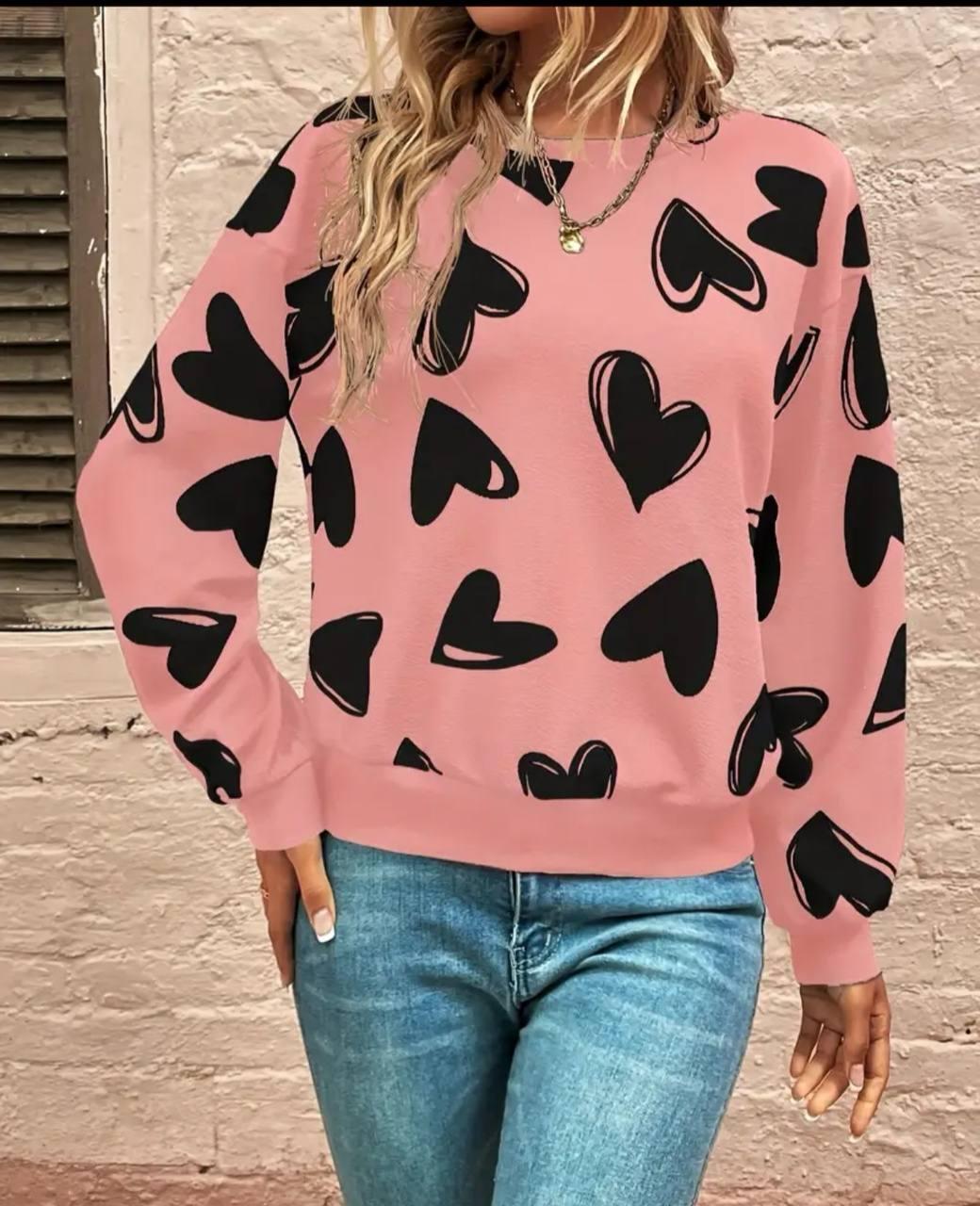 Гарний жіночий світшот з сердечками, фото 1