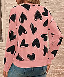 Гарний жіночий світшот з сердечками, фото 4