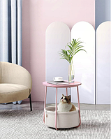 Журнальний столик Leobert Sharp з кошиком рожевий