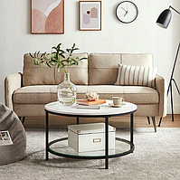 Журнальний столик Leobert Oskar круглий із мармуровою стільницею