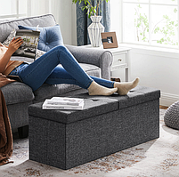 Банкетка-пуф Leobert Kors з місцем зберігання темно-сірий