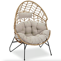 Крісло-кокон ротангове Di Volio Alcamo для відпочинку бежевий
