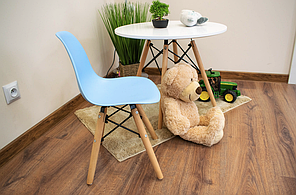 Дитячий стільчик Leobert Zubi зі спинкою блакитний