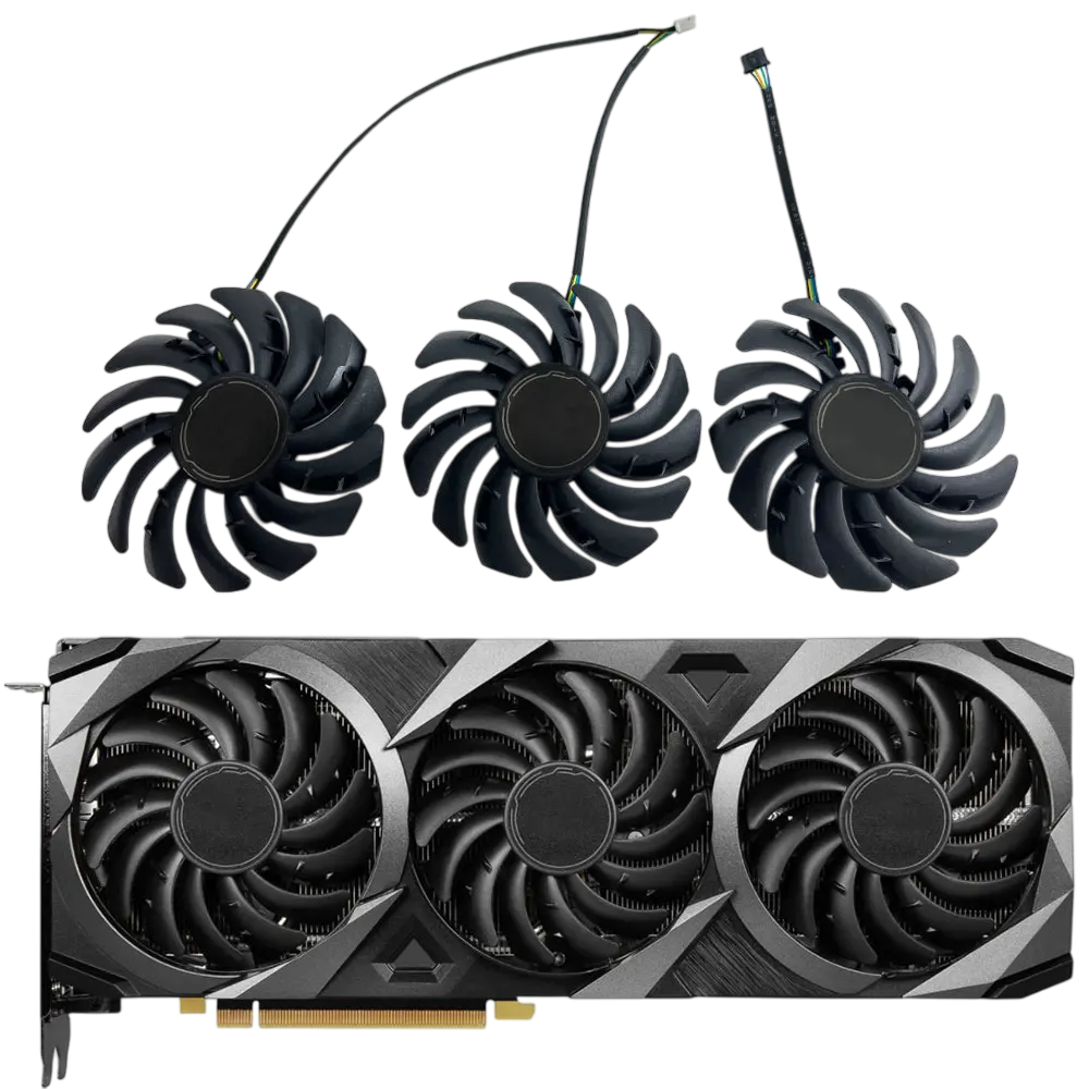 Вентилятор (кулер) Power Logic 56435 для відеокарти MSI RTX 3060-3090 Ventus комплект 3шт (PLD09210S12HH)