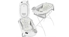 Дитяча складна ванночка NELA, з підставкою, подушка, термометр, Польща