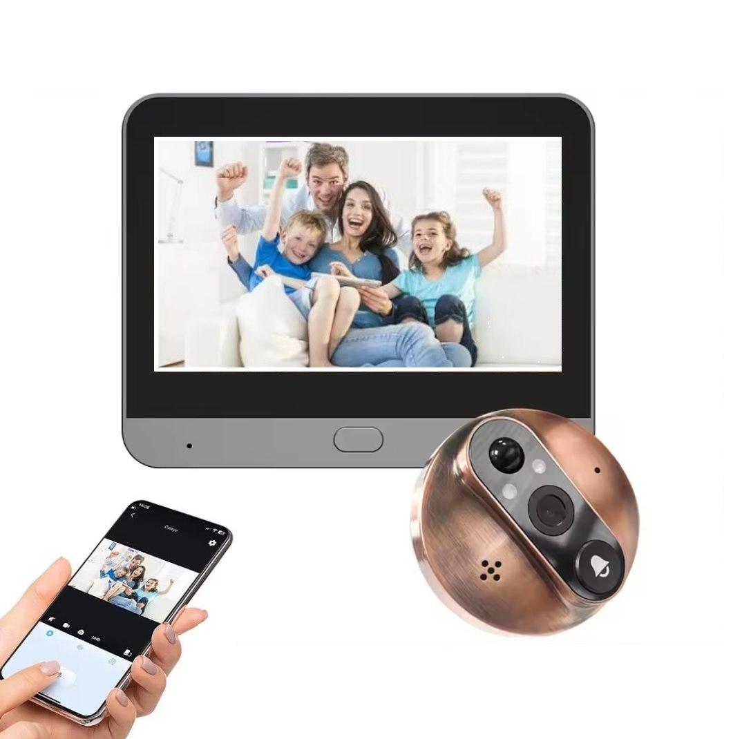 Камера у дверний вічок з РК-екраном Aomeyo 3MP IP Wi-Fi, двостороннє аудіо. iCam365, фото 1