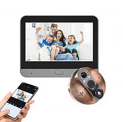 Камера у дверний вічок з РК-екраном Aomeyo 3MP IP Wi-Fi, двостороннє аудіо. iCam365