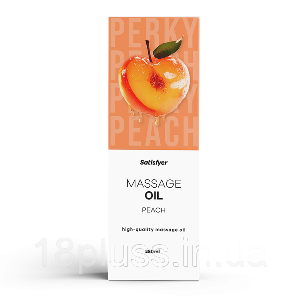 Масажна олійка з ніжним ароматом персика Satisfyer Massage Oil Peach, 250 мл, фото 1