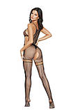 Сексуальний бодістокінг Softline 6779 Bodystocking, чорний S/L, фото 4
