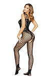 Сексуальний бодістокінг Softline 6814 Bodystocking, чорний S/L, фото 3