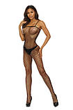Сексуальний бодістокінг Softline 6145 Bodystocking, чорний S/L, фото 2