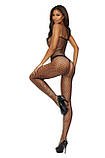 Сексуальний бодістокінг Softline 6145 Bodystocking, чорний S/L, фото 4