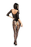 Сексуальний бодістокінг Softline 6032 Bodystocking, чорний S/L, фото 4