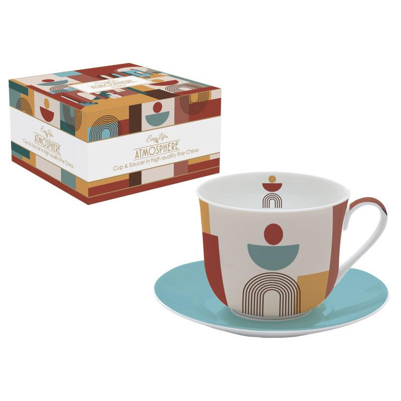 Чашка порцелянова з блюдцем у подарунковій коробці Easy Life Illusion 400 мл R1454ILLU