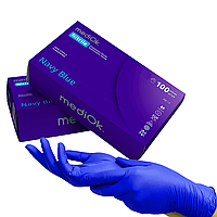 Рукавички нітрилові Mediok Navy Blue 100шт L