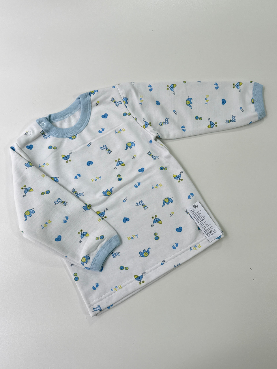 Кофточка із застібкою на плечі, в тканині футер (байка), 86 розмір, фото 1