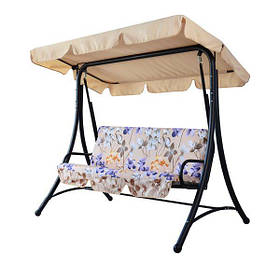 Садова гойдалка з Дахом бежева Келлі Vitan сидіння тканина квіти