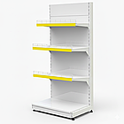 Односторонній стелаж торговий 1600х950 мм, приставний стелаж Рістел, металевий стелаж торговий, стелаж з поличками в магазин, фото 3