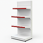 Односторонній стелаж торговий 1600х950 мм, приставний стелаж Рістел, металевий стелаж торговий, стелаж з поличками в магазин, фото 4