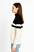 Светр жіночий з коміром на блискавці Matte чорний з білим (B09), фото 2