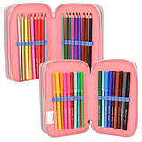 TOP Model потрійний пенал з двосторонніми блискітками 12950, фото 5