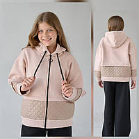 Толстовка на блискавці для дівчаток бежева тм BossKids розмір 164 см