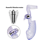 Насадка з вібрацією клітора на член, кільце ерекційне для фіксації мошонки, інтимні іграшки для сексу пар, фото 4