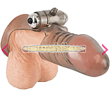 Насадка з вібрацією клітора на член, кільце ерекційне для фіксації мошонки, інтимні іграшки для сексу пар, фото 6