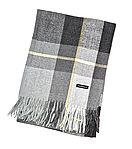 Шарф палантин зимовий кашеміровий в клітинку Керол сірий графіт 185х66 см