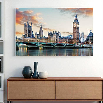 Картина для офісу або будинку Вестмінстерський міст у Лондоні Біг-Бен Лондона Міст над водою 60х40см