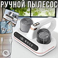 Ручний акумуляторний пилосос для матраців та килимів з УФ-стерилізацією та HEPA-фільтром Білий, фото 2