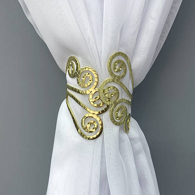 Декоративний браслет-підхват для штор та гардин, колір золотистий 82-050