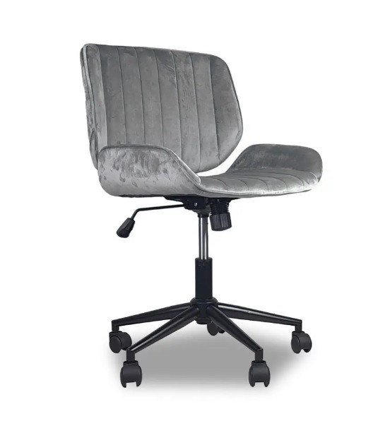 Офісне крісло стілець зі спинкою на колесах велюр JUST SIT TORES колір сірий, фото 1