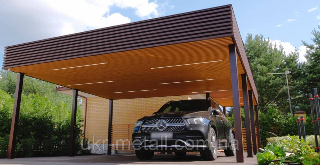 Сучасний навіс для авто 10х6,5 м, фото 1