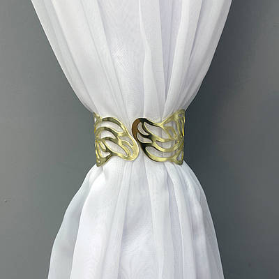 Декоративний браслет-підхват для штор та гардин, колір золотистий 82-047