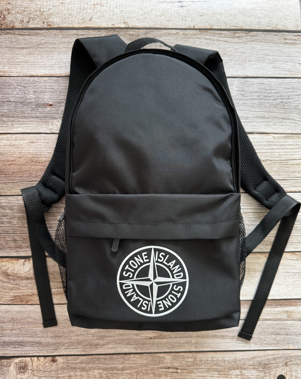 Чорний рюкзак Stone Island для школи і прогулянок рюкзак стон айленд, фото 1