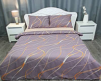 Постільна білизна Євро GOLDLIN-E комплект двоспальний евро темно-бузковий 200х216 EG-1041