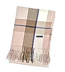 Шарф палантин зимовий кашеміровий в клітинку Керол пудровий капучино 170х66 см