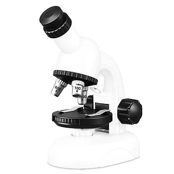 Мікроскоп дитячий (збільшення 100х, 200х і 600х, інструменти, зразки, баночки, підсвітка, у коробці) 2503 A