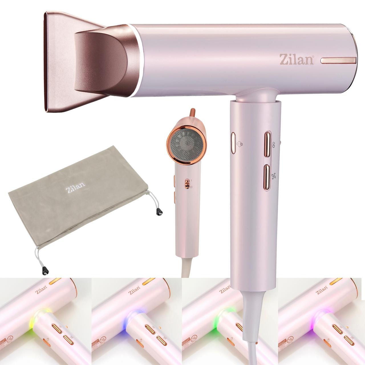 Фен професійний Zilan ZLN9181 PRO, 1800 Вт, LED, іонізація, фото 1