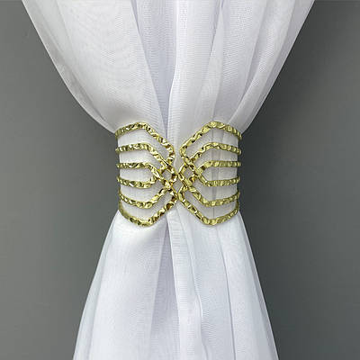 Декоративний браслет-підхват для штор та гардин, колір золотистий 82-049