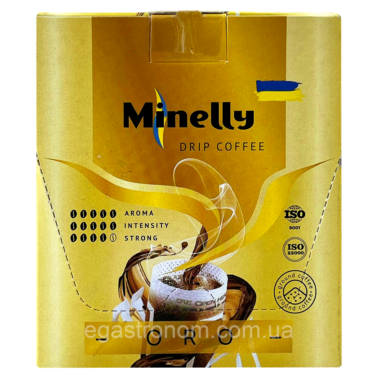 Кава оро у дріп пакетах Мінеллі Minelly oro 10g 10шт/уп 12уп/ящ (Код: 00-00018160), фото 1