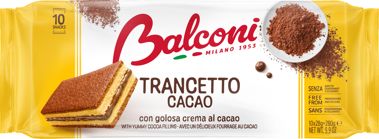 Упаковка Бісквіти з какао BALCONI 280г, (15шт/ящ), фото 1