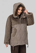 Красива світла жіноча шубка зі штучним хутром, фото 2